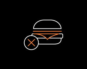 rejection of fast food i illustration in dark style. Flat vector illustration.