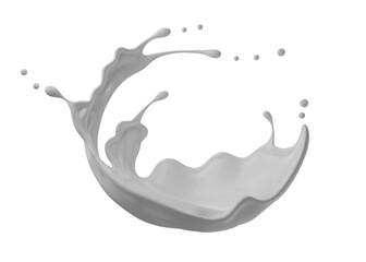 PSD Milk Splash 3D Rendering