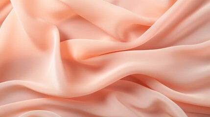 Obraz premium Pastel peach color folded fabric texture, beige abstract background