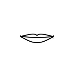 Line art illustration of human lips