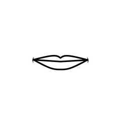 Line art illustration of human lips