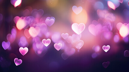 Abstract background with love icon bokeh defocused lights 