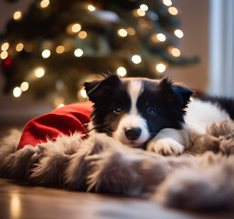 ボーダーコリーの仔犬 