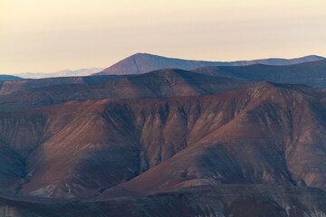 Fototapeta na wymiar geological desert landscape in Arica and Parinacota