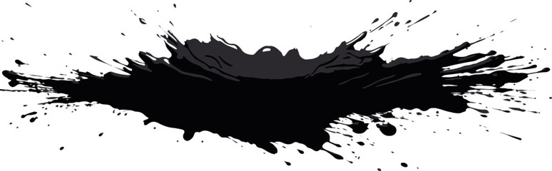artistic texture of ink brush strokes, Isolated ink splashes and drops. Different handdrawn spray design, grunge splash