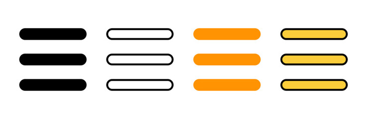 Menu Icon set vector. web menu sign and symbol. hamburger menu symbol