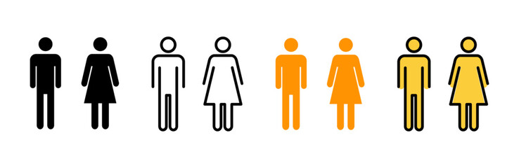 Man and woman icon set vector. male and female sign and symbol. Girls and boys
