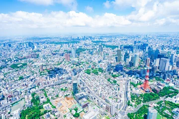 Fotobehang 東京タワー・空撮写真 © maroke