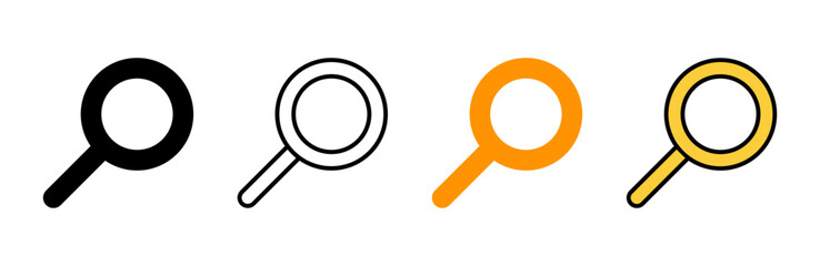 Search icon set vector. search magnifying glass sign and symbol