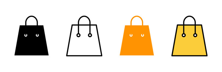 Shopping bag icon set vector. shopping sign and symbol