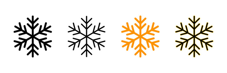 Snow icon set vector. snowflake sign and symbol