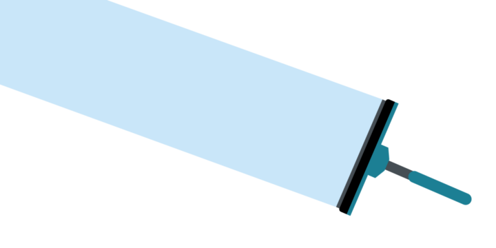 Window cleaning. Glass scraper glides over the glass, making it clean. Window cleaning service concept. 