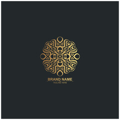 luxury ornament logo line art