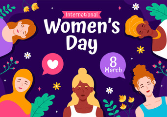 International Women's Day Vector Illustration on March 8 to Celebrate the Achievements and Freedom of Women in Flat Cartoon Background Design