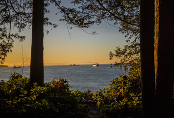 sunset over the lake