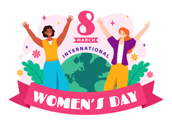 International Women's Day Vector Illustration on March 8 to Celebrate the Achievements and Freedom of Women in Flat Cartoon Background Design