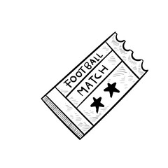 ticket football match handdrawn illustration