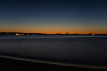 sunset over the river