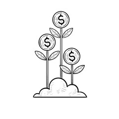 coin handdrawn illustration