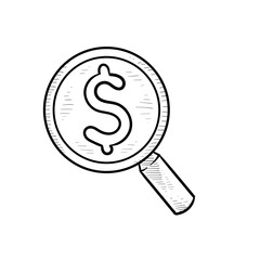 magnifying glass handdrawn illustration