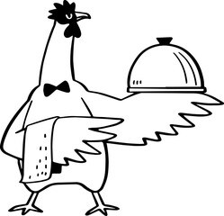cute cartoon chicken drawing.
