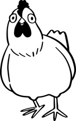 cute cartoon chicken drawing.
