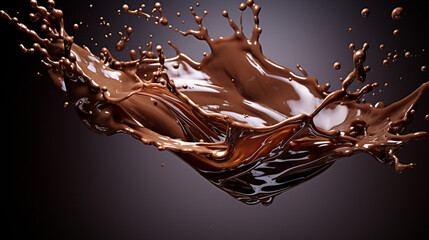 躍動感のある溶けたチョコレートのモーション - obrazy, fototapety, plakaty