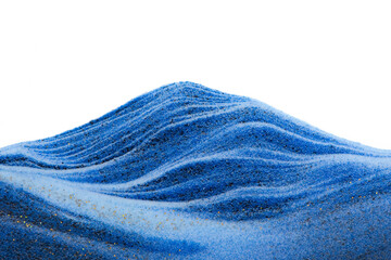 Closeup dust of pigment sparkling with blue color，Abstract mountain background