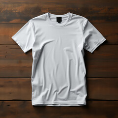 Minimalist White T-Shirt Mockup on Neutral Background - Ideal for Simple and Elegant Apparel Presentation