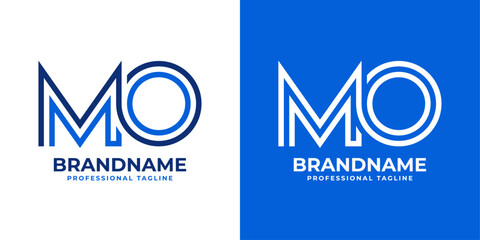Letter MO Line Monogram Logo