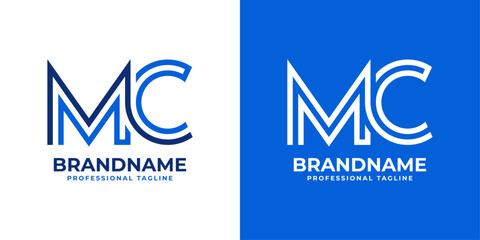 Letter Letter MC Line Monogram Logo, suitable for business with MC or CM initials.MC Line Monogram Logo - obrazy, fototapety, plakaty