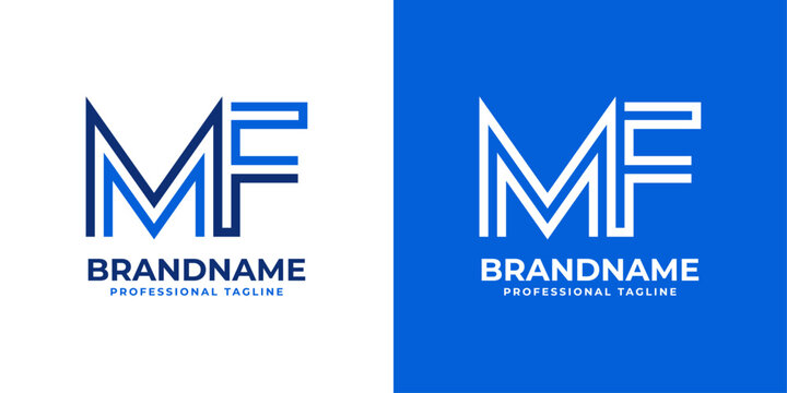 Letter MF Line Monogram Logo, suitable for business with MF or FM initials.