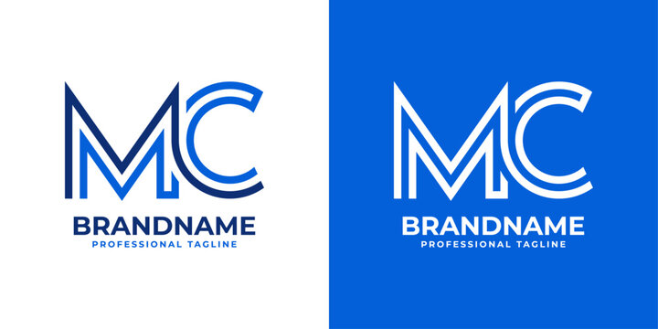 Letter Letter MC Line Monogram Logo, suitable for business with MC or CM initials.MC Line Monogram Logo