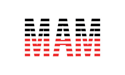 MAM three initial letter iconic line negative space minimal logo design vector template. monogram, abstract, wordmark, business, typography, minimalist, brand, company, flat, modern, unique, simple