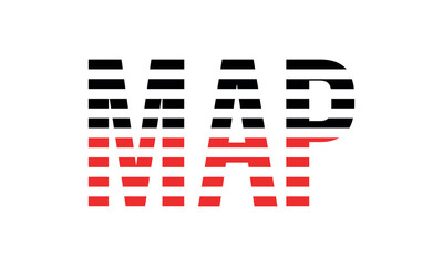 MAP three initial letter iconic line negative space minimal logo design vector template. monogram, abstract, wordmark, business, typography, minimalist, brand, company, flat, modern, unique, simple