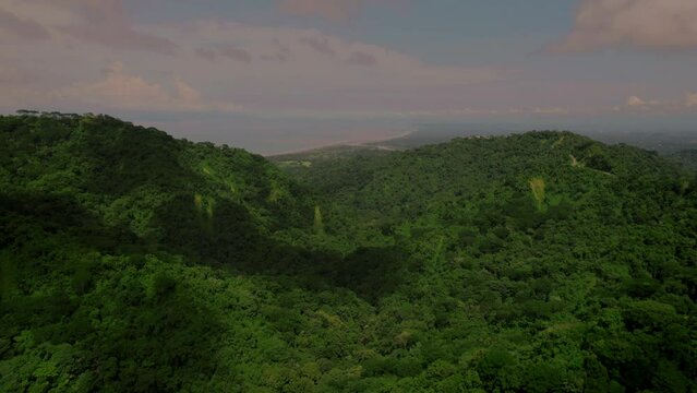 Magnificent aerial image of the jungle in Bijagual, showcasing the diverse and stunning landscapes of Costa Rica.