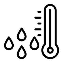 water temperature line icon - obrazy, fototapety, plakaty