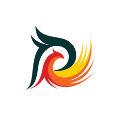 Unique phoenix logo, unique bird logo