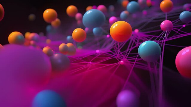 An electron microscope showcasing two entangled particles, with their quantum states mapped out in a colorful display. This closeup view reveals the intricate relationship between the