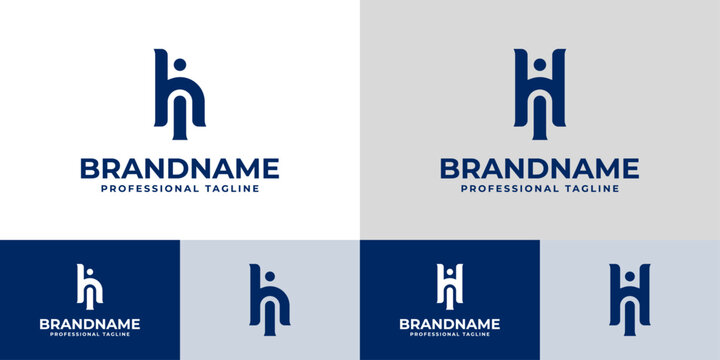Letter HI Monogram Logo Set, sutable for business with HI or IH intials.
