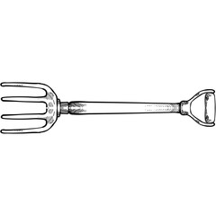 garden fork handdrawn illustration