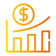 graph bar gradient icon