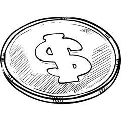 currency coin handdrawn illustration
