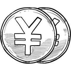 Fototapeta premium currency coin handdrawn illustration