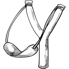 slingshot handdrawn illustration