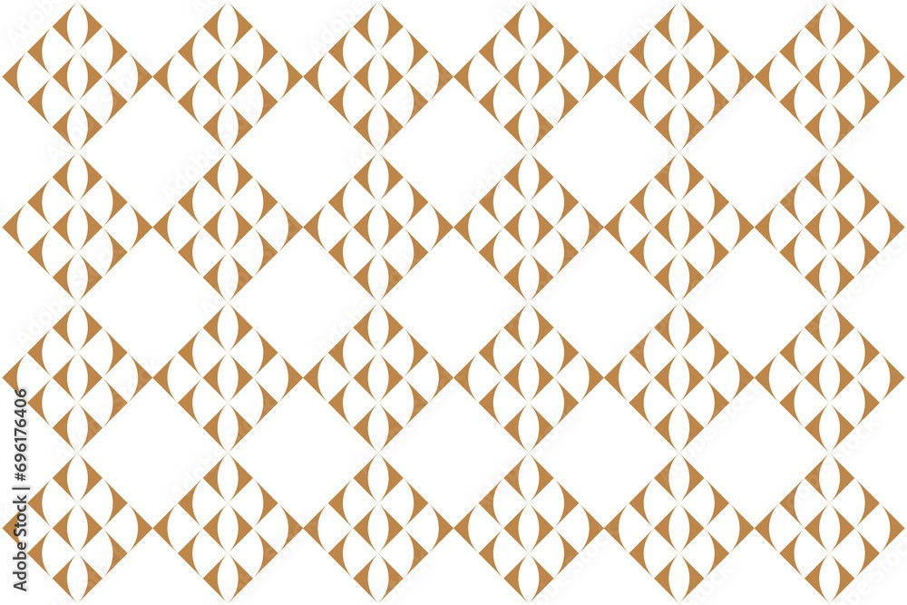 Poster geometric of tile pattern vector. design diamonds gold on white background. design print for illustr