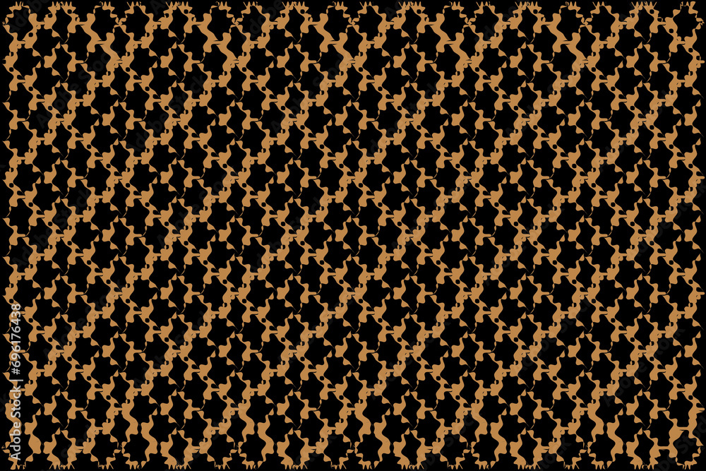 Poster geometric of tile pattern vector. design abstract gold on black background. design print for illustr