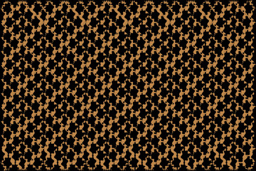 Geometric of tile pattern vector. Design abstract gold on black background. Design print for illustration, textile, carpet, cloth, cover, card, background, wallpaper. Set 4