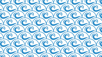 Seamless repetitive vector curvy waves pattern texture background
