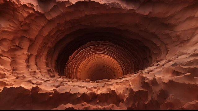 A magnified of a complex system of tunnels and caverns under the surface of Mars, potentially harboring important resources and potential habitats for future colonizers.